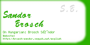 sandor brosch business card